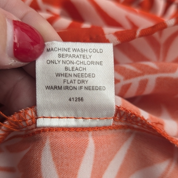 41 Hawthorn Orange Palm Leave Sleeveless Blouson Shift Mini Dress Size M - Picture 5 of 8